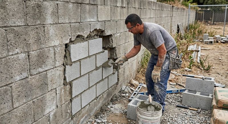 Cinder Block Wall Repair in Baxter, MN