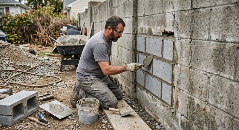 Cinder Block Wall Repair in Crosslake, MN