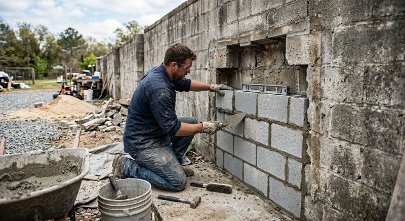 Cinder Block Wall Repair in Garrison, MN