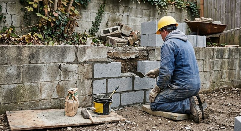 Cinder Block Wall Repair in Brainerd, MN