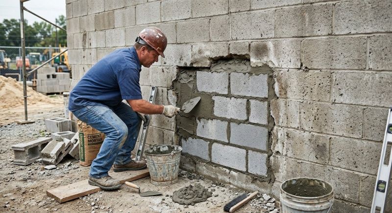 Cinder Block Wall Repair in Nisswa, MN
