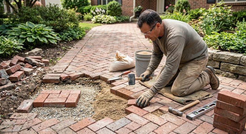 Entryway Brick Repair in Brainerd, MN
