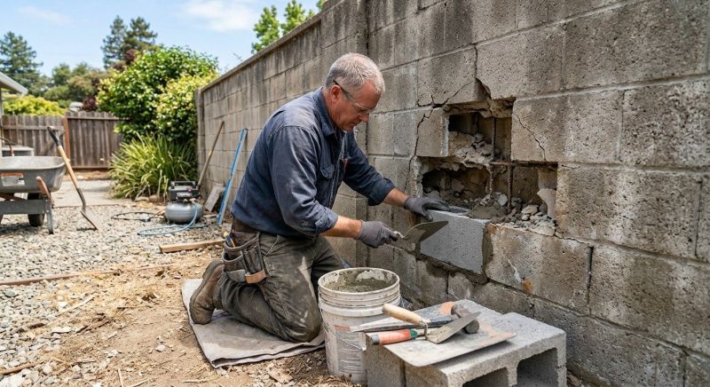 Stone Wall Repair in Cushing, MN