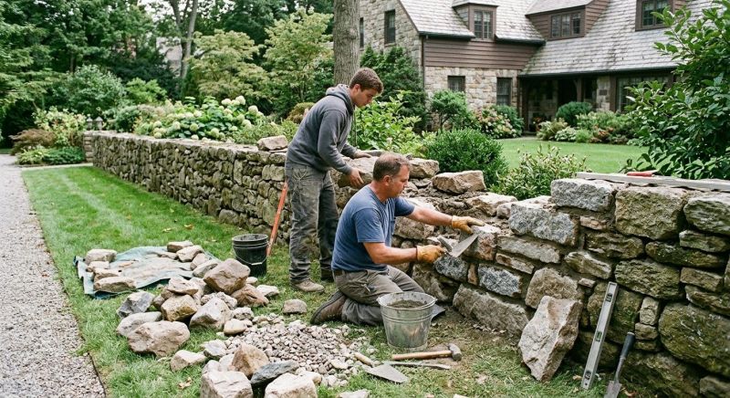 Stone Wall Repair in Garrison, MN