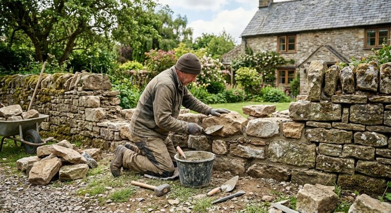 Stone Wall Repair in Nisswa, MN